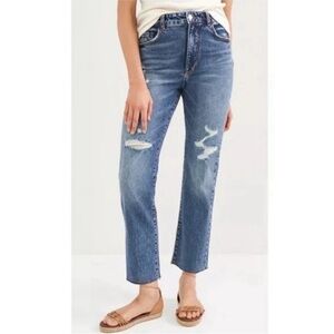 Anthropologie✖️Pilcro the Vintage Distressed Straight Jeans.